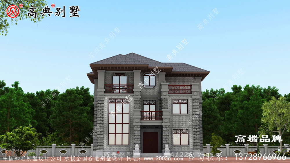 中式风格增强别墅的造型感，更显大气