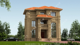 欧式风格三层石材别墅，吸引住全村人目光