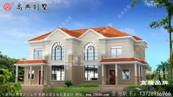 两层双拼别墅设计效果图