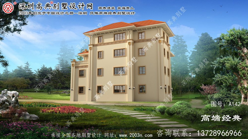 蛟河市四层半楼房效果图