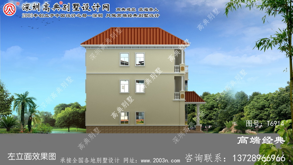 土默特右旗华丽的三层别墅设计图