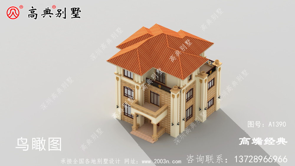 原平市新款三层小别墅图，造价15万，心动不如行动！