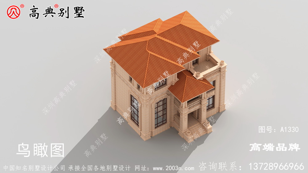 外墙材料采用统一棕色真石简单奢华